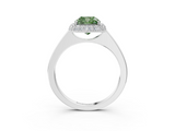 White gold Fancy Green Cushion  Halo Diamond Engagement Ring with Solitaire Band and Four-Prong Setting_23