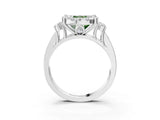 White gold Fancy Green Cushion  Halo Diamond Engagement Ring with Split Shank and Four-Prong Setting_75