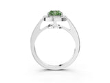 White gold Fancy Green Cushion  Halo Pavé Diamond Engagement Ring with Bezel Setting_52
