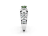 White gold Fancy Green Cushion  Halo Pave Diamond Engagement Ring with Milgrain Detailing_50