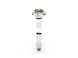 White gold Fancy Green Cushion  Halo Pave Split Shank Prong Setting Ring_83
