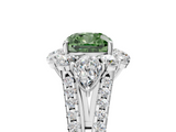 White gold Fancy Green Cushion  Halo Split Shank Diamond Engagement Ring with Prong Setting_25
