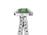 White gold Fancy Green Cushion  Halo Split Shank Diamond Ring with Pavé Setting_43
