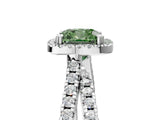 White gold Fancy Green Cushion  Halo Split Shank Diamond Ring with Pavé Setting_55