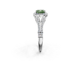 White gold Fancy Green Cushion  Halo Split Shank Diamond Ring with Prong Setting_22