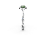 White gold Fancy Green Cushion  Halo Twist Band Solitaire Ring_22