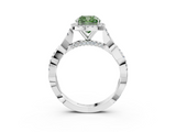 White gold Fancy Green Cushion  Halo Twist Band Solitaire Ring_23