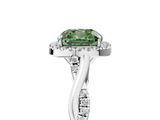 White gold Fancy Green Cushion  Halo Twist Band Solitaire Ring_25