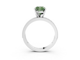 White gold Fancy Green Cushion  Milgrain Pave Diamond Engagement Ring with Four-Prong Setting_167