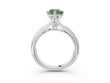 White gold Fancy Green Cushion  Solitaire Beaded Band Six-Prong Setting_3