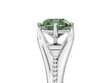 White gold Fancy Green Cushion  Solitaire Beaded Band Six-Prong Setting_5