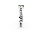 White gold Fancy Green Cushion  Solitaire Bezel-Set Diamond Ring with Channel-Set Band_39