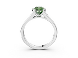 White gold Fancy Green Cushion  Solitaire Bezel-Set Diamond Ring with Channel-Set Band_40