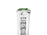 White gold Fancy Green Cushion  Solitaire Bezel-Set Diamond Ring with Channel-Set Band_42