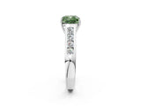 White gold Fancy Green Cushion  Solitaire Channel-Set Diamond Engagement Ring with Four-Prong Setting_34