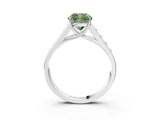 White gold Fancy Green Cushion  Solitaire Channel-Set Diamond Engagement Ring with Four-Prong Setting_35