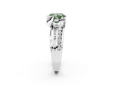 White gold Fancy Green Cushion  Solitaire Channel-Set Split Shank Ring with Tension Prong Setting_5