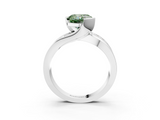 White gold Fancy Green Cushion  Solitaire Channel-Set Split Shank Ring with Tension Prong Setting_6