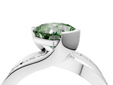 White gold Fancy Green Cushion  Solitaire Channel-Set Split Shank Ring with Tension Prong Setting_7