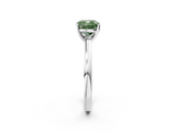 White gold Fancy Green Cushion  Solitaire Diamond Engagement Ring with Four-Prong Setting on a Classic Band_5