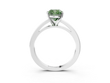 White gold Fancy Green Cushion  Solitaire Diamond Engagement Ring with Four-Prong Setting on a Classic Band_6