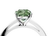 White gold Fancy Green Cushion  Solitaire Diamond Engagement Ring with Four-Prong Setting on a Classic Band_7