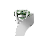 White gold Fancy Green Cushion  Solitaire Diamond Engagement Ring with Pave Band and Four-Prong Setting_31