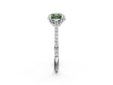 White gold Fancy Green Cushion  Solitaire Diamond Engagement Ring with Pave Band and Six-Prong Setting_22