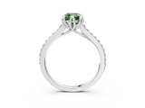 White gold Fancy Green Cushion  Solitaire Diamond Engagement Ring with Pave Band and Six-Prong Setting_23