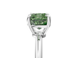 White gold Fancy Green Cushion  Solitaire Diamond Ring with 4-Prong Setting on a Classic Band_8