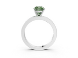 White gold Fancy Green Cushion  Solitaire Diamond Ring with Channel-Set Baguette Band and Four-Prong Setting_52