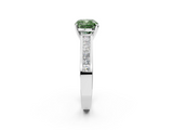 White gold Fancy Green Cushion  Solitaire Diamond Ring with Channel-Set Band and Four-Prong Setting_5