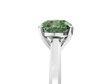 White gold Fancy Green Cushion  Solitaire Diamond Ring with Four-Prong Setting and Classic Band_8