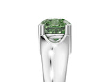 White gold Fancy Green Cushion  Solitaire Diamond Ring with Six-Prong Cathedral Setting_37