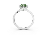 White gold Fancy Green Cushion  Solitaire Diamond Ring with Six-Prong Setting and Tapered Band_20