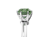 White gold Fancy Green Cushion  Solitaire Diamond Ring with Six-Prong Setting on a Classic Band_8