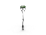 White gold Fancy Green Cushion  Solitaire Diamond Ring with Split Shank and Four-Prong Setting_22