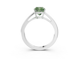 White gold Fancy Green Cushion  Solitaire Diamond Ring with Split Shank and Four-Prong Setting_23