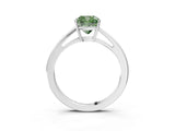 White gold Fancy Green Cushion  Solitaire Diamond Ring with Split Shank and Four-Prong Setting_27