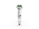 White gold Fancy Green Cushion  Solitaire Diamond Ring with Split Shank and Prong Setting_42