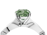 White gold Fancy Green Cushion  Solitaire Diamond Twisted Band with Four-Prong Setting_123