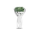 White gold Fancy Green Cushion  Solitaire Diamond Twisted Band with Four-Prong Setting_124