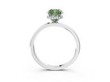 White gold Fancy Green Cushion  Solitaire Engagement Ring with Cathedral Band and Four-Prong Setting_24