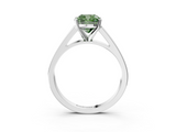 White gold Fancy Green Cushion  Solitaire Engagement Ring with Four-Prong Setting and Tapered Band_6