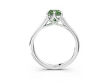 White gold Fancy Green Cushion  Solitaire Engagement Ring with Six-Prong Setting and Classic Band 4