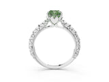 White gold Fancy Green Cushion  Solitaire Floral Milgrain Engagement Ring_53