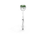 White gold Fancy Green Cushion  Solitaire Heart Prong Engagement Ring with Tapered Band_75