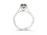 White gold Fancy Green Cushion  Solitaire Heart Prong Engagement Ring with Tapered Band_76