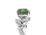 White gold Fancy Green Cushion  Solitaire Marquise Twist Band with Six-Prong Setting_64