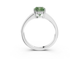 White gold Fancy Green Cushion  Solitaire Pavé Band Prong Setting Ring_23